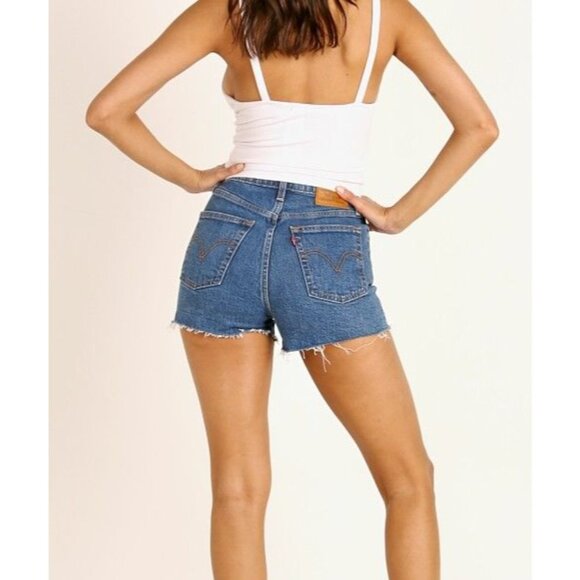 Levi’s Ribcage Shorts in Charleston Erosion 26 Womens Denim Jeans - Picture 11 of 14